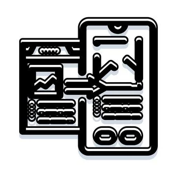 Responsive web design adapting to different screens Illustrazione stock