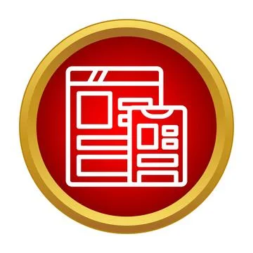 Responsive web design adapting screens to devices icon Stock Illustration