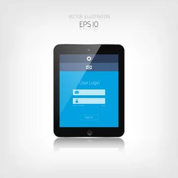 Responsive web design. Adaptive user interface. Digital devises. Tablet. Web Stock Illustration