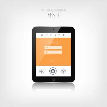 Responsive web design. Adaptive user interface. Digital devises. Tablet. Web Stock Illustration