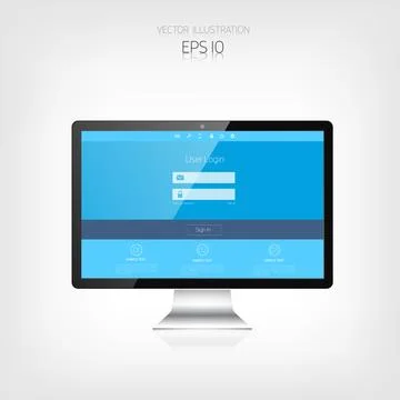 Responsive web design. Adaptive user interface. Digital devises. Monitor. Web 스톡 일러스트