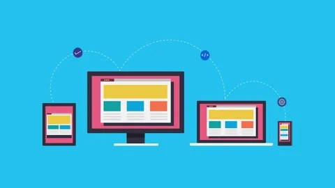 Responsive web design animation, internet technology concept. Stock Footage 197399406