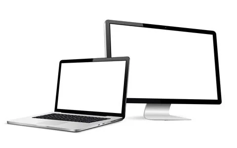 Responsive web design computer display with laptop isolated Stock Illustration