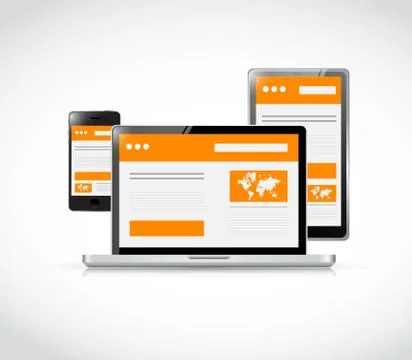 Responsive web design. computer electronics Stock-Illustration