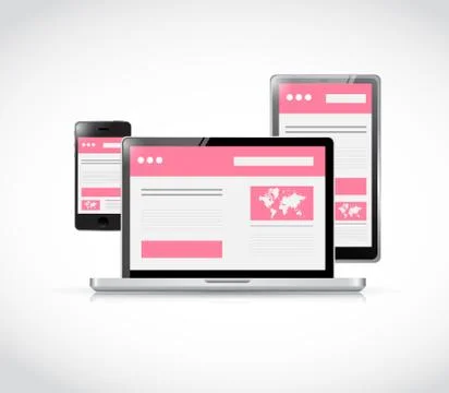 Responsive web design. computer electronics Stock-Illustration