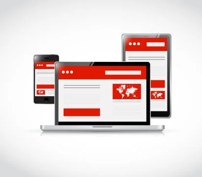Responsive web design. computer electronics Stock-Illustration