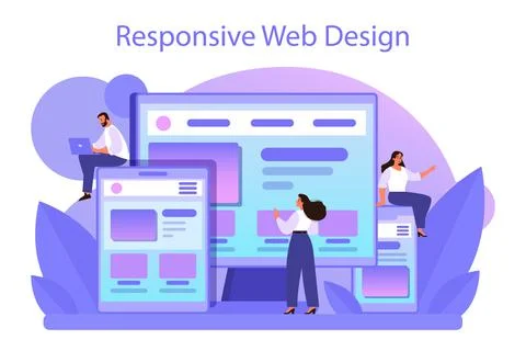 Responsive web design concept. Adaptive content presentation Illustrazione stock