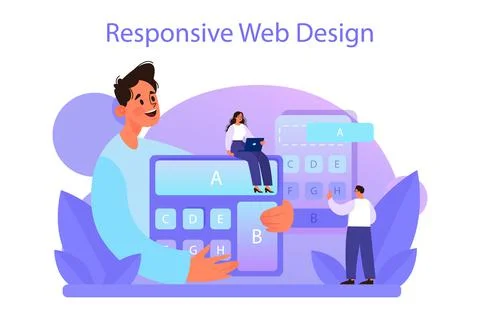 Responsive web design concept. Adaptive content presentation 스톡 일러스트
