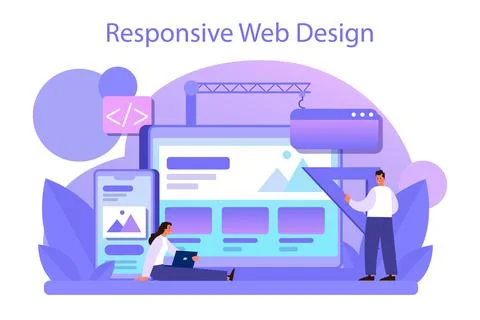 Responsive web design concept. Adaptive content presentation Stockillustratie