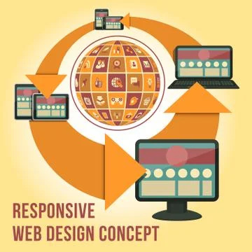 Responsive Web Design Concept 스톡 일러스트