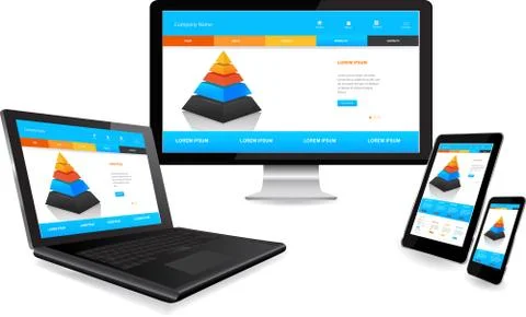 Responsive web design concept Stock Illustration