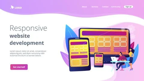 Responsive web design concept landing page. Stock-Illustration