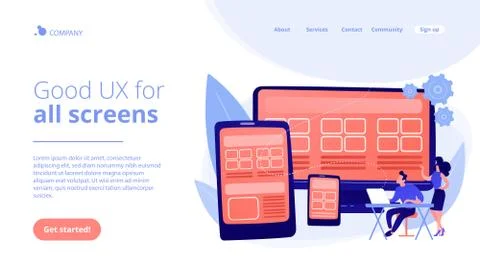 Responsive web design concept landing page. Stock-Illustration