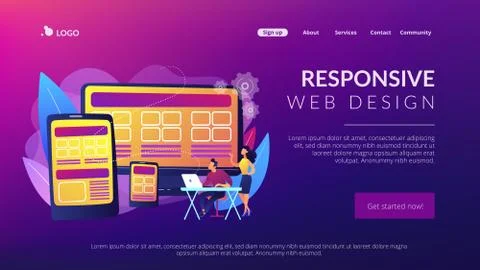 Responsive web design concept landing page. Stock-Illustration
