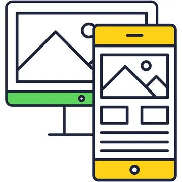 Responsive web design for device vector flat icon Stock Illustration