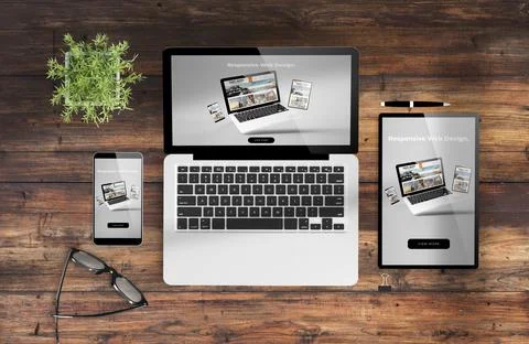 Responsive web design on devices Stock Illustration