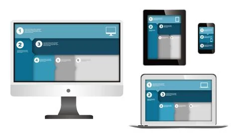 Responsive web design on different devices Stock Illustration