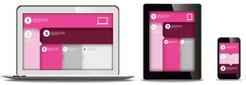 Responsive web design on different devices Stock Illustration