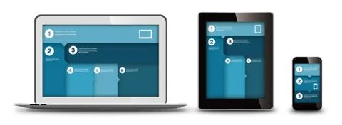 Responsive web design on different devices Stock Illustration