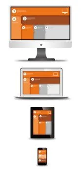 Responsive web design on different devices Stock Illustration