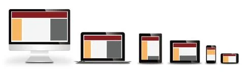 Responsive web design on different devices Stock Illustration
