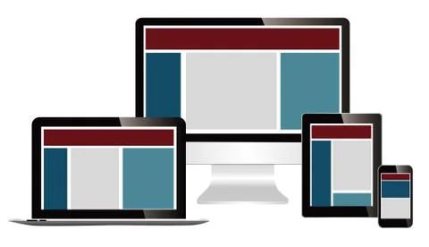 Responsive web design on different devices Illustrazione stock