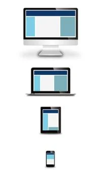 Responsive web design on different devices Stock Illustration
