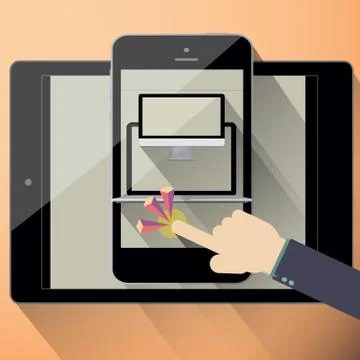 Responsive web design on different devices.. Illustrazione stock