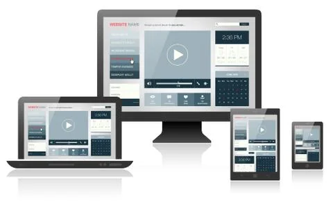 Responsive web design on different devices Stock Illustration