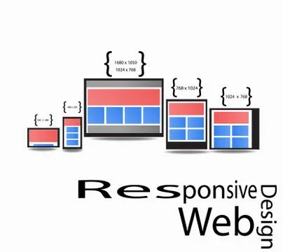 Responsive web design display size for device in graphic vector eps10 Stock Illustration