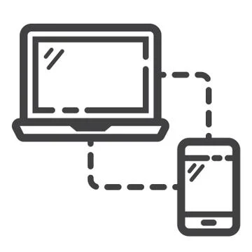 Responsive web design line icon, seo development, 스톡 일러스트