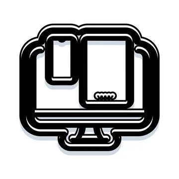 Responsive web design for multiple digital devices Illustrazione stock