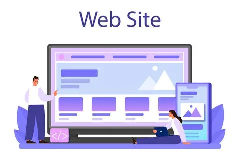 Responsive web design online service or platform. Adaptive content Illustrazione stock