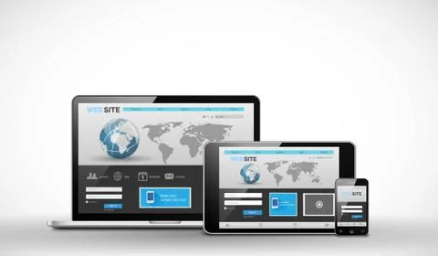 Responsive web design template Stock Illustration