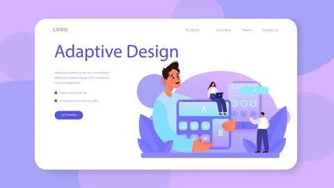 Responsive web design web banner or landing page. Adaptive content Stockillustratie