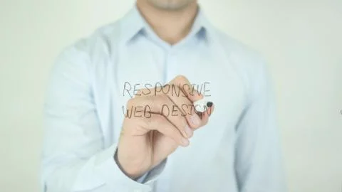 Responsive Web Design, Writing On Screen Stock Photos
