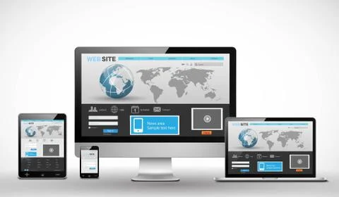 Responsive web template Stock Illustration