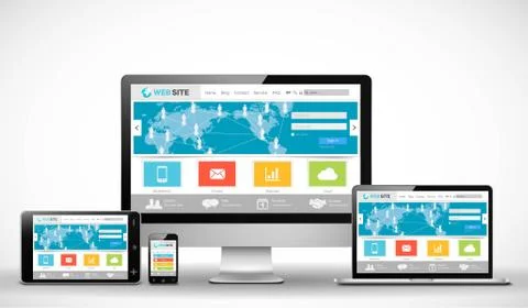 Responsive web template Stock Illustration