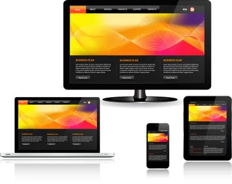 Responsive Web Template Stock Illustration