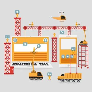 Responsive Webdesign Engineer Stock Illustration