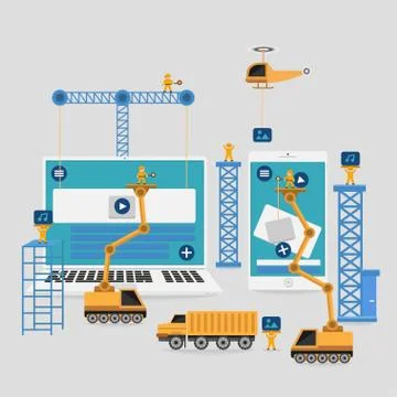 Responsive Webdesign Engineer Stock Illustration