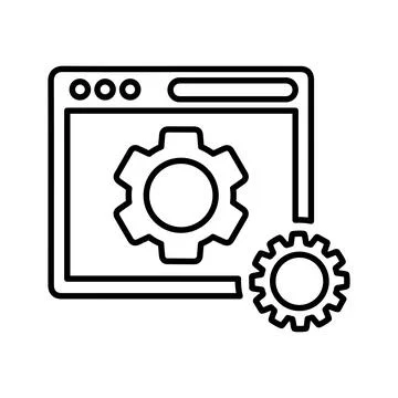Responsive, website, optimization outline icon. Line art design. Illustrazione stock