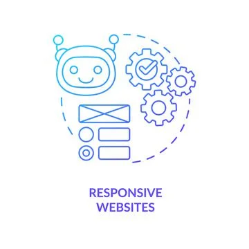 Responsive websites blue gradient concept icon Illustrazione stock