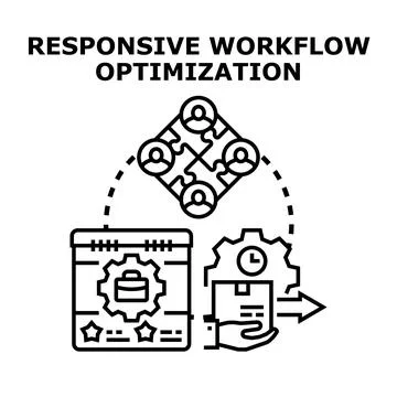 Responsive workflow optimization process improving business efficiency Иллюстрация