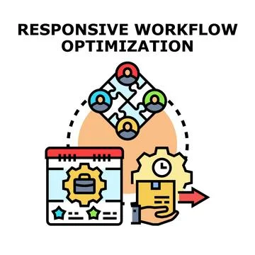 Responsive workflow optimization process improving business efficiency Stock Illustration