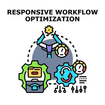 Responsive workflow optimization process improving business efficiency Stock-Illustration