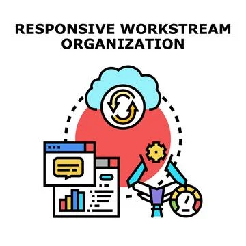 Responsive workstream organization concept for business workflow Иллюстрация