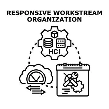 Responsive workstream organization concept illustrating the integration of cl 库存插图