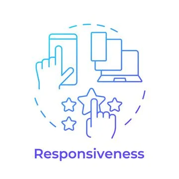 Responsiveness blue gradient concept icon Illustrazione stock
