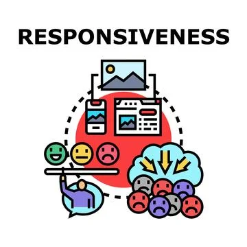 Responsiveness concept adapting website for user experience Stock Illustration